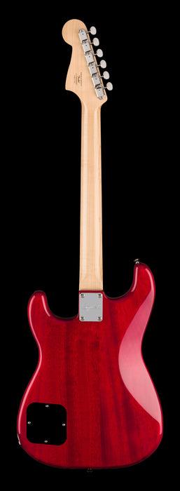 Squier Paranormal Strat-O-Sonic Laurel Fingerboard Black Pickguard Crimson Red Transparent