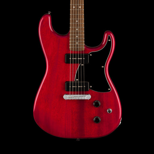 Squier Paranormal Strat-O-Sonic Laurel Fingerboard Black Pickguard Crimson Red Transparent