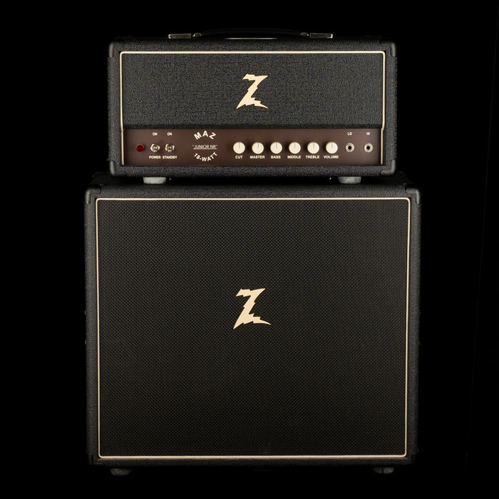 Pre Owned Dr. Z MAZ 18 NR Black Guitar Amp Head With Matching 1x12" Dr. Z Black Guitar Amp Cabinet