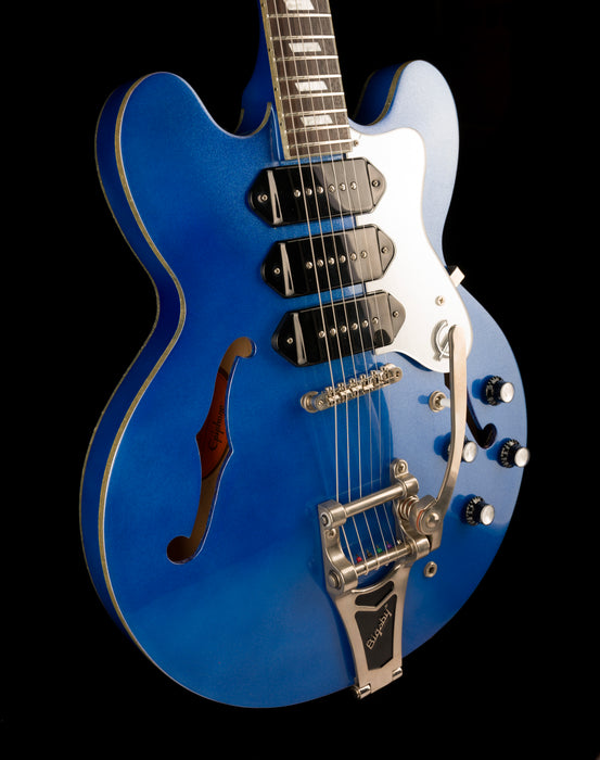 Used Epiphone Limited Edition Riviera Custom P93 Royale Chicago Blue Pearl with Gig Bag