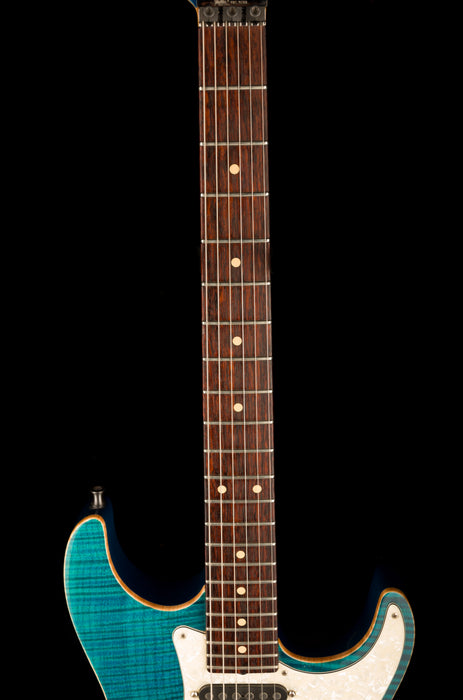 Pre Owned 1991 Tom Anderson Pro Am HSS Flametop Turquoise With Case