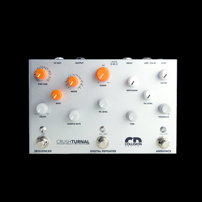 Collision Devices Crushternal Digital Delay/Sample Reducer/Reverb/ Clock Sequencer Pedal Front Face