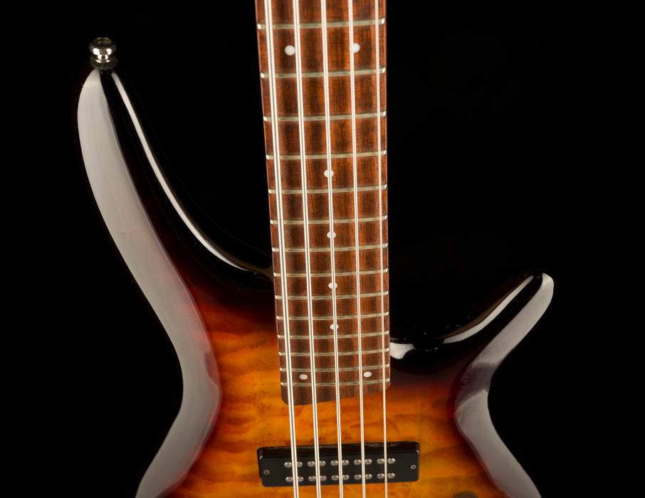 Used Ibanez SR405EQM SR Standard 5-String Bass Quilted Maple Dragon Eye Burst