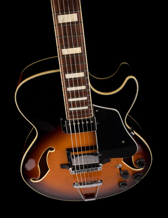 Pre Owned Ibanez Artcore AG75 Hollowbody Brown Sunburst With Case.