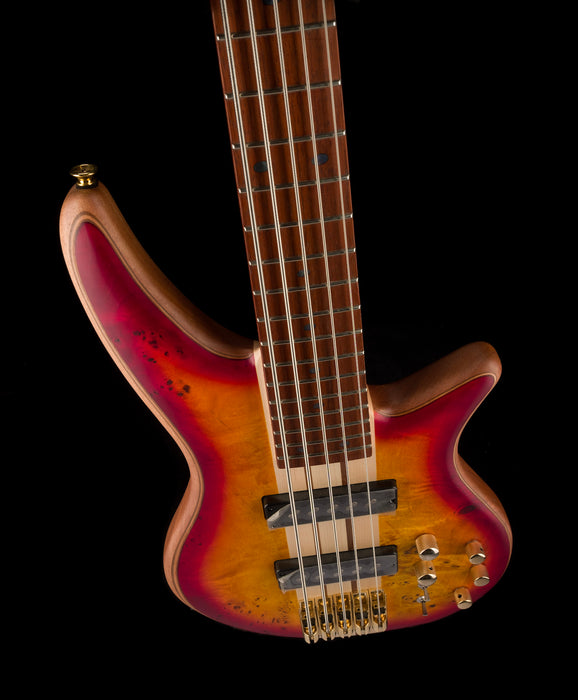 Used Jackson Pro Series Spectra Bass SBP V Transparent Cherry Burst