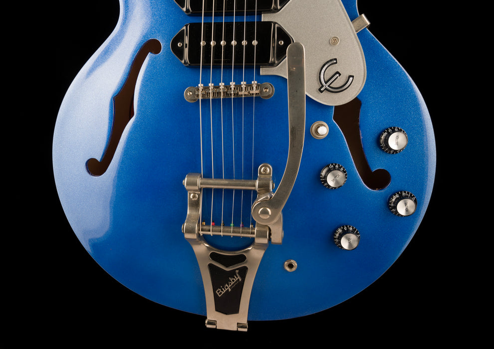 Used Epiphone Limited Edition Riviera Custom P93 Royale Chicago Blue Pearl with Gig Bag