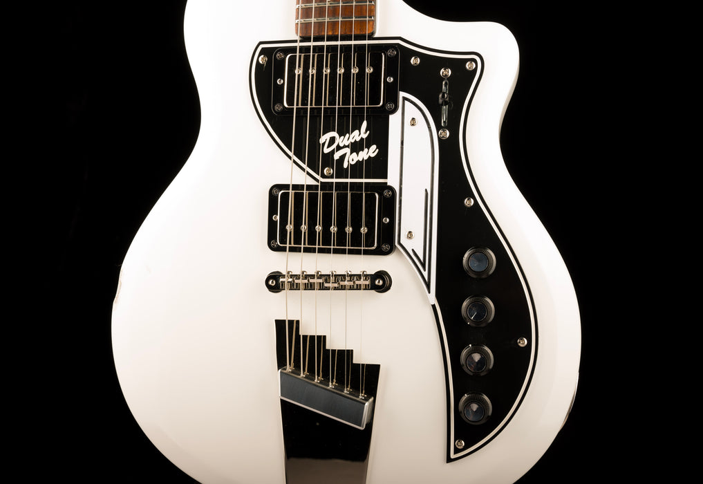 Pre Owned Supro 1224DBHT Limited Edition David Bowie 1961 Dual Tone Hardtail White With Gig Bag