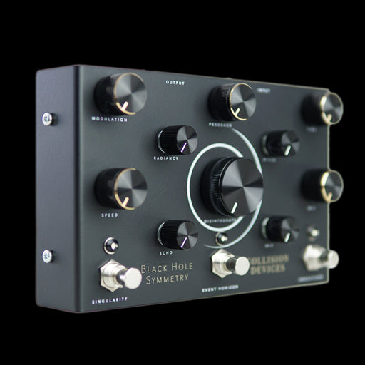 Collision Devices Black Hole Symmetry Modulated Delay / Pitch Shifted Reverb / Destruction Fuzz Guitar Pedal Front Tilt