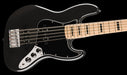 Squier Affinity Series Active Jazz Bass V Maple Fingerboard Black Pickguard Black Metallic Contour Body