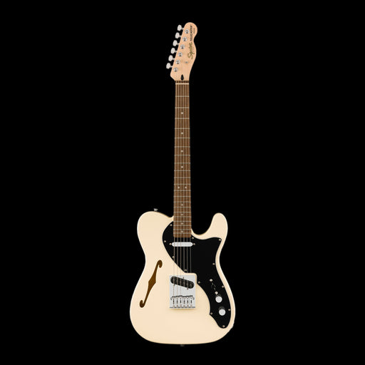 Squier Affinity Series Telecaster Thinline Laurel Fingerboard Black Pickguard Olympic White Front