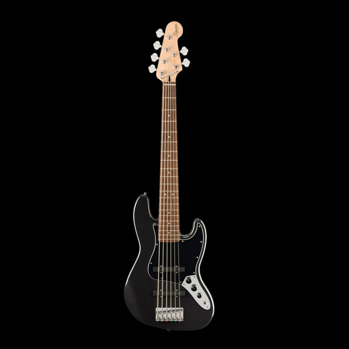 Squier Affinity Series Jazz Bass VI Laurel Fingerboard Black Pickguard Black Metallic Front