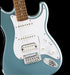 Squier Affinity Series Stratocaster Junior HSS Laurel Fingerboard White Pickguard Ice Blue Metallic Front Body