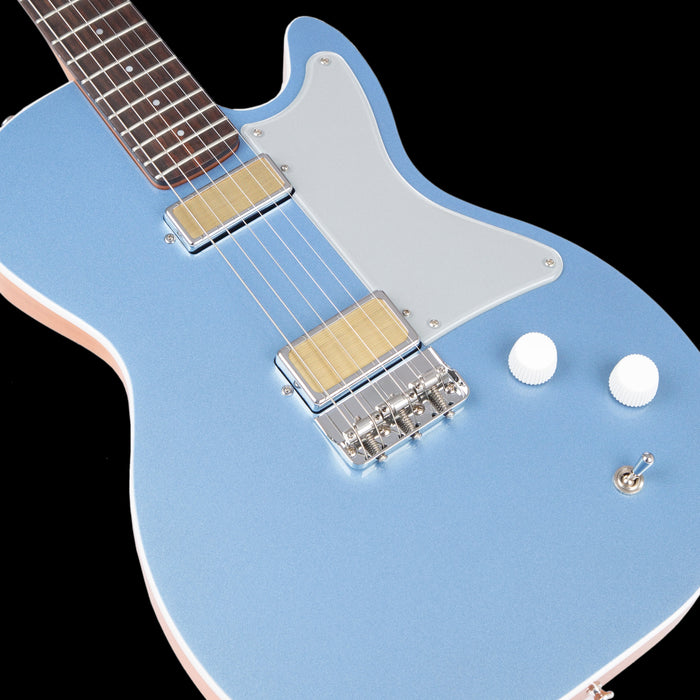 Harmony Jupiter Thinline Sky Blue Closeup Pickups