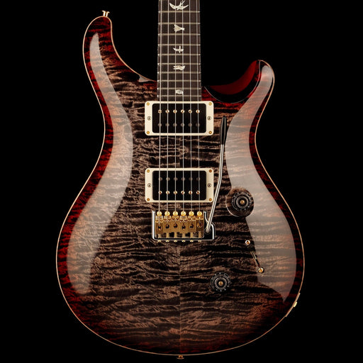 PRS Core Custom 24 Quilted Maple 10 Top Stained Flame Maple Neck Custom Color Charcoal Cherry Burst with Case