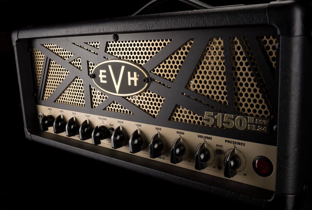 Pre Owned EVH 5150 III 6L6 Black C137 Mod Guitar Amp Head with Footswitch and Cover