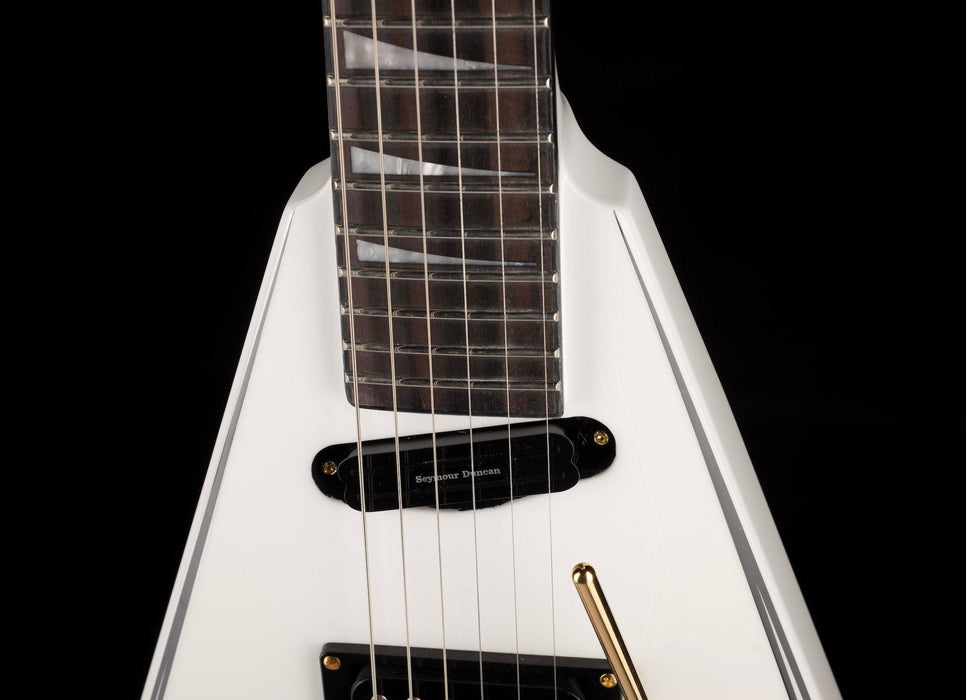 Used Jackson Concept Series Rhoads RR24 HS White With Black Pinstripes with Case