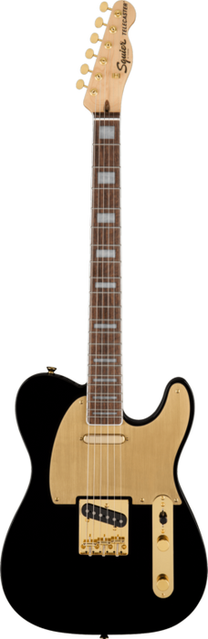 Squier 40th Anniversary Telecaster®, Gold Edition, Laurel Fingerboard, Gold Anodized Pickguard, Black Electric Guitars