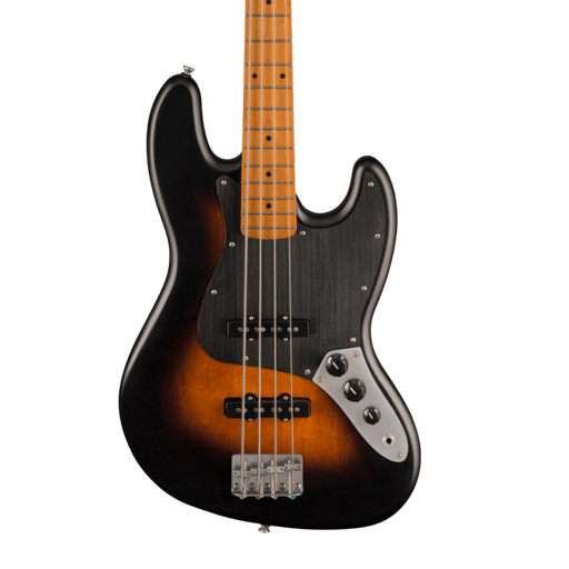 Squier 40th Anniversary Jazz Bass®, Vintage Edition, Maple Fingerboard, Black Anodized Pickguard, Satin Wide 2-Color Sunburst Bass Guitars