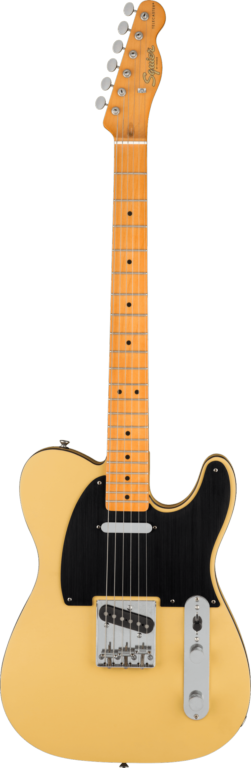 Squier 40th Anniversary Telecaster®, Vintage Edition, Maple Fingerboard, Black Anodized Pickguard, Satin Vintage Blonde Electric Guitars