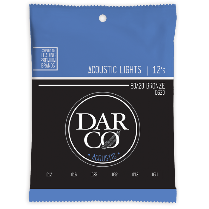 Martin D520 Darco Light 12-54 80/20 Bronze Acoustic Guitar Strings