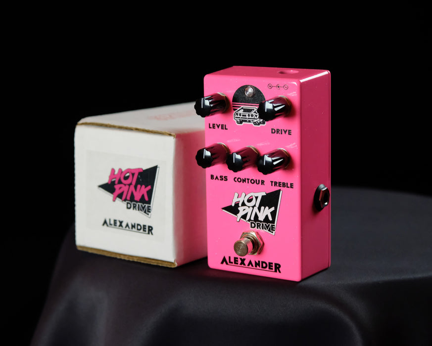 Used Alexander Hot Pink Drive Guitar Effect Pedal With Box