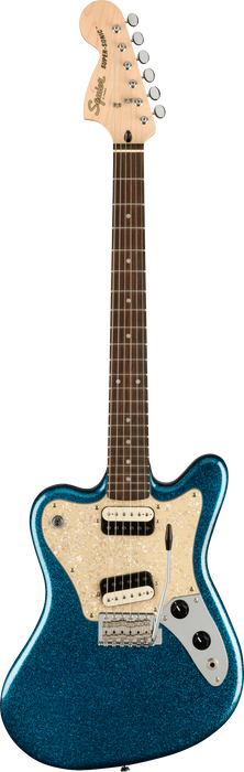 Squier Paranormal Super-Sonic™ Laurel Fingerboard Pearloid Pickguard Blue Sparkle