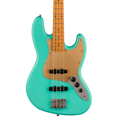 Squier 40th Anniversary Jazz Bass®, Vintage Edition, Maple Fingerboard, Gold Anodized Pickguard, Satin Seafoam Green Bass Guitars