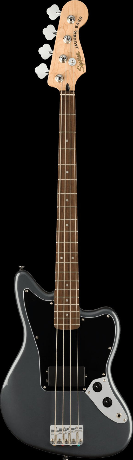 Squier Affinity Series Jaguar Bass H Laurel Fingerboard Black Pickguard Charcoal Frost Metallic