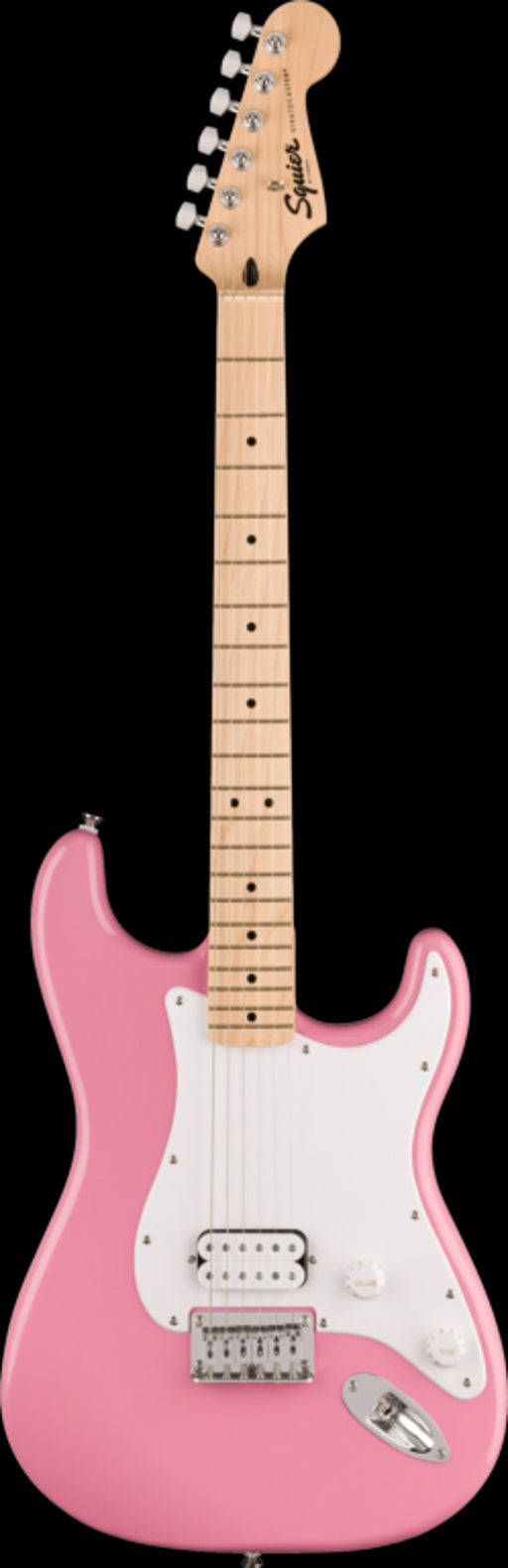 Squier Sonic Stratocaster HT H Maple Fingerboard White Pickguard Flash Pink