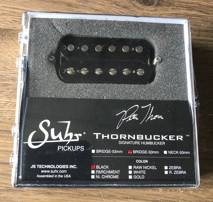 Used Suhr Pickups Pete Thorn Thornbucker Humbucker Bridge Pickup Black w/ Box