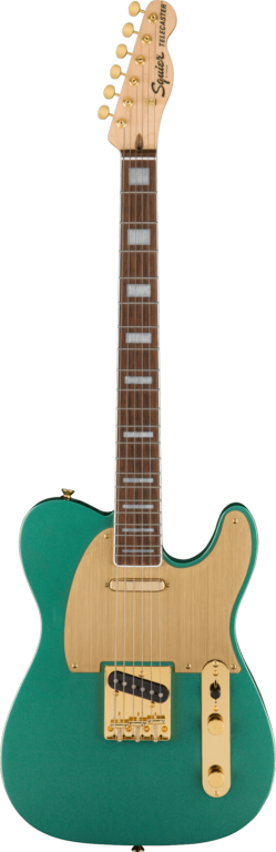 Squier 40th Anniversary Telecaster®, Gold Edition, Laurel Fingerboard, Gold Anodized Pickguard, Sherwood Green Metallic Electric Guitars