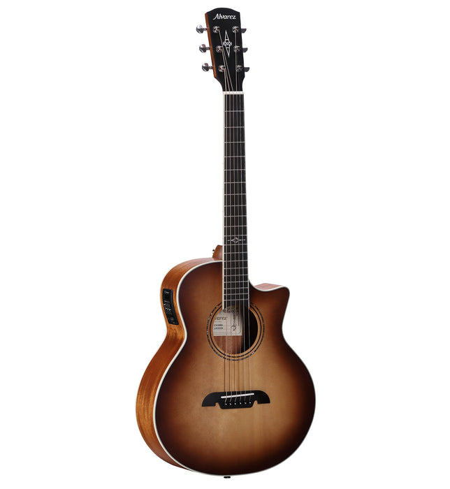 Alvarez Artist LJ2CESHB Little Jumbo Travel Acoustic Electric Shadowburst Guitar with Deluxe Gig Bag