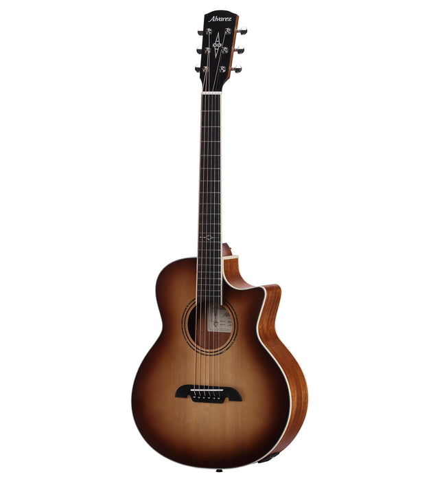 Alvarez Artist LJ2CESHB Little Jumbo Travel Acoustic Electric Shadowburst Guitar with Deluxe Gig Bag