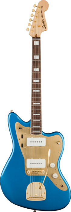 Squier 40th Anniversary Jazzmaster®, Gold Edition, Laurel Fingerboard, Gold Anodized Pickguard, Lake Placid Blue Electric Guitars