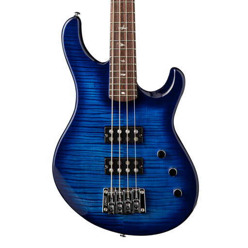 PRS SE Kingfisher Bass Faded Blue Wrap Around Burst