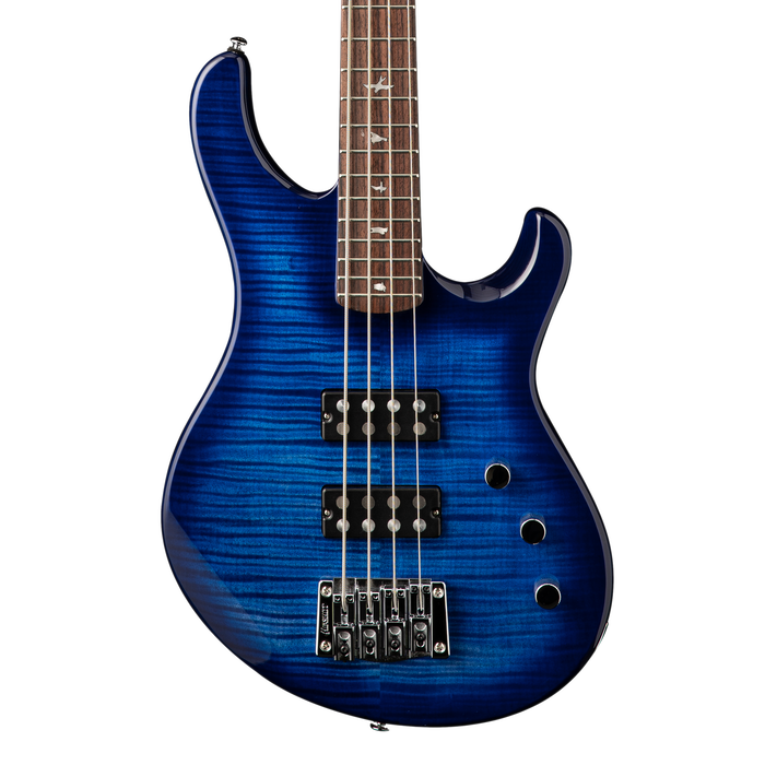 PRS SE Kingfisher Bass Faded Blue Wrap Around Burst