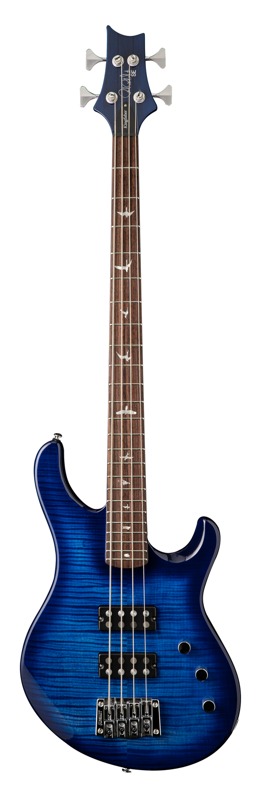 PRS SE Kingfisher Bass Faded Blue Wrap Around Burst With Gig Bag