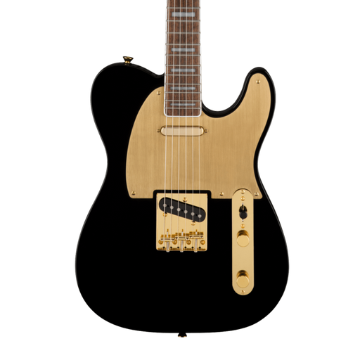 Squier 40th Anniversary Telecaster®, Gold Edition, Laurel Fingerboard, Gold Anodized Pickguard, Black Electric Guitars