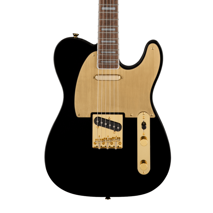 Squier 40th Anniversary Telecaster®, Gold Edition, Laurel Fingerboard, Gold Anodized Pickguard, Black Electric Guitars