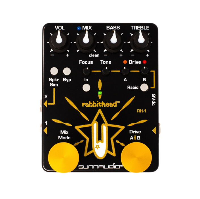 Sunnaudio RH-1 Rabbithead Preamp Overdrive Effect Pedal