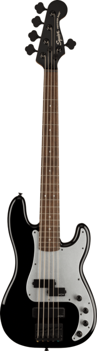 Squier Contemporary Active Precision Bass® PH V, Laurel Fingerboard, Silver Anodized Pickguard, Black Bass Guitars