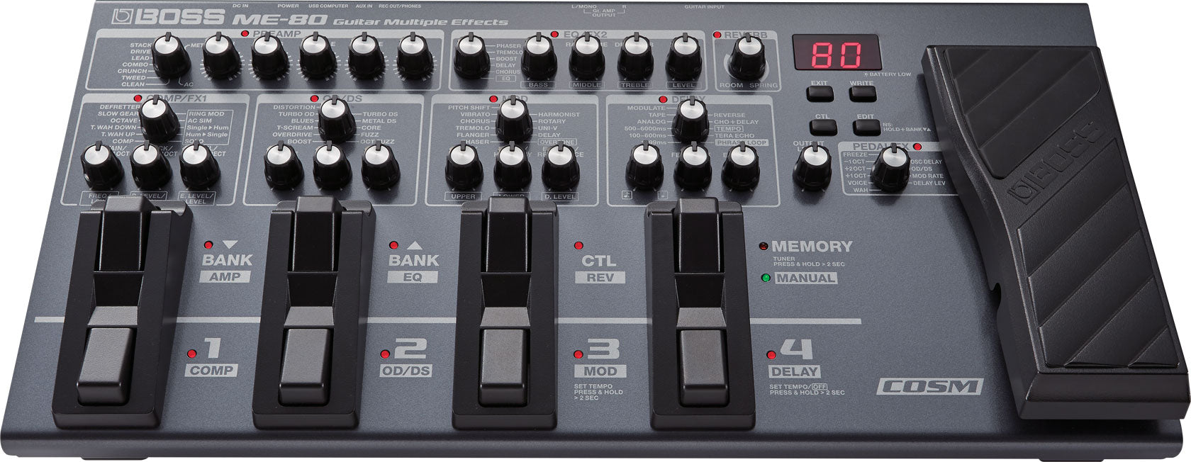 Boss ME-80 Multi Multiple Effect Guitar Pedal Board