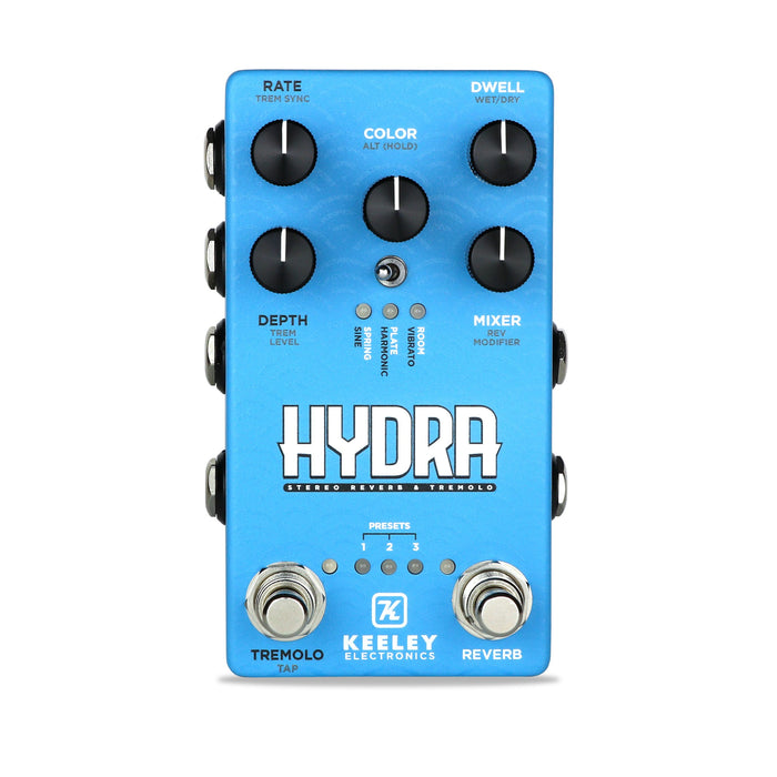 Keeley Hydra Stereo Reverb Tremolo Guitar Effect Pedal