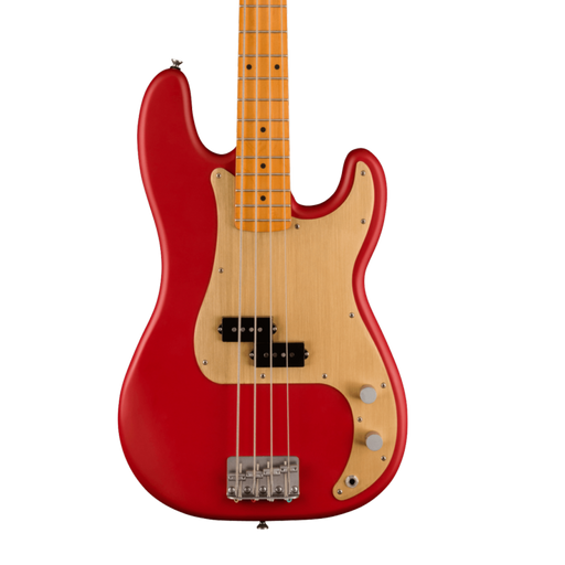 Squier 40th Anniversary Precision Bass®, Vintage Edition, Maple Fingerboard, Gold Anodized Pickguard, Satin Dakota Red Bass Guitars