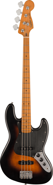 Squier 40th Anniversary Jazz Bass®, Vintage Edition, Maple Fingerboard, Black Anodized Pickguard, Satin Wide 2-Color Sunburst Bass Guitars